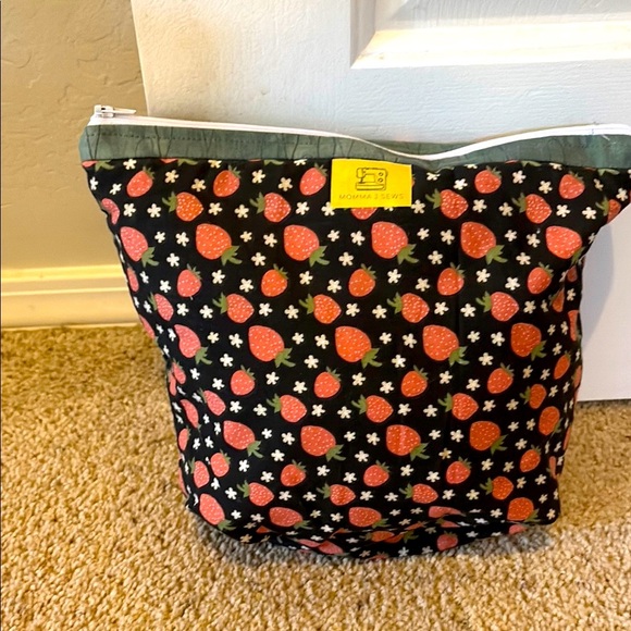 mommajsews Handbags - Ladybug Pattern Cosmetic Bag - Black and Red